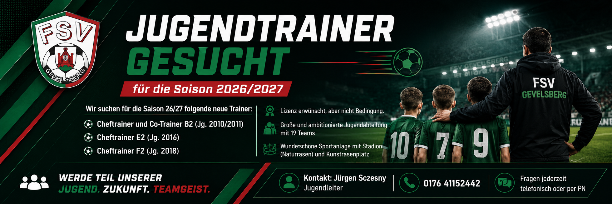 Jugendtrainer gesucht für die Saison 2026/2027